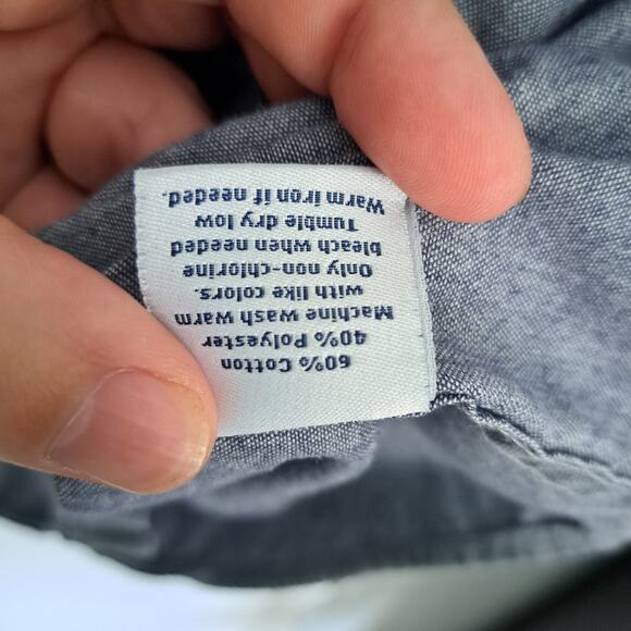 Urban Pipeline Button Down Shirt Triangle Pattern Blue Vintage Wash Men's Small - Picture 7 of 8